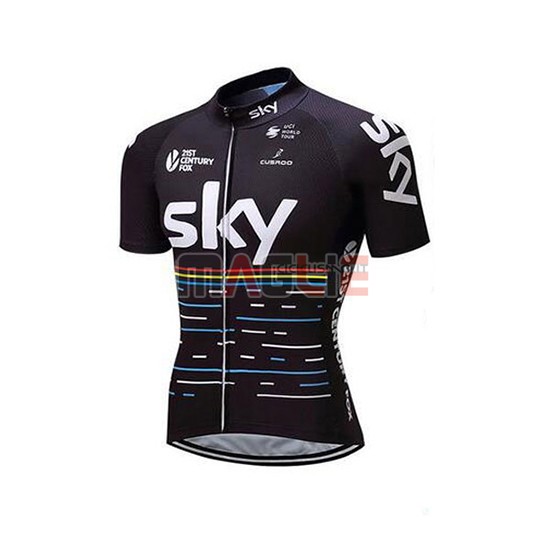 2018 Maglia Sky Manica Corta Nero e Rosso - Clicca l'immagine per chiudere